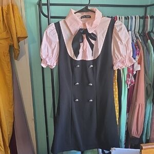 SHEIN Light Pink And Black Dress